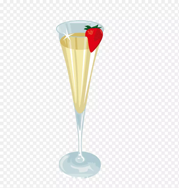 鸡尾酒装饰香槟葡萄酒玻璃杯草莓汁