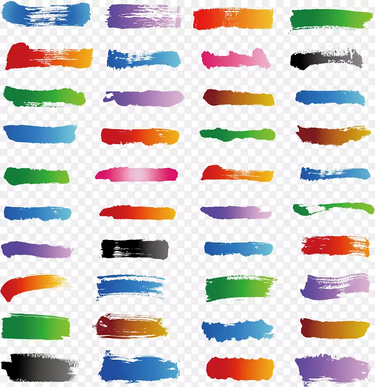 画笔-彩色水彩画笔材料效果