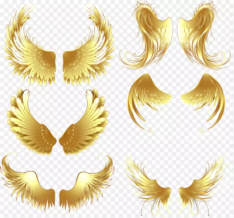 下载黄金游戏翅膀金属设计元素材料