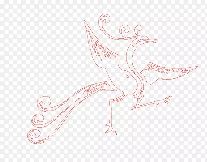 鸟文翼平面设计图解-红凤凰