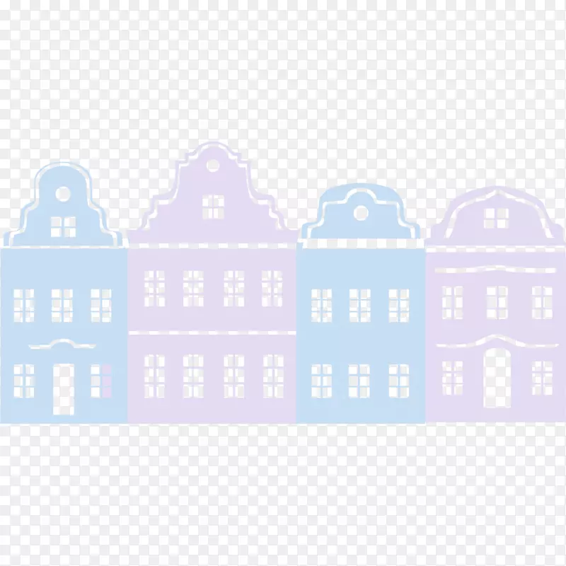 白色图案-英国剪影路边建筑