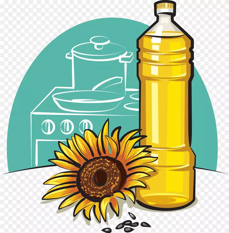 植物油食用油瓶夹艺术.向日葵油插图