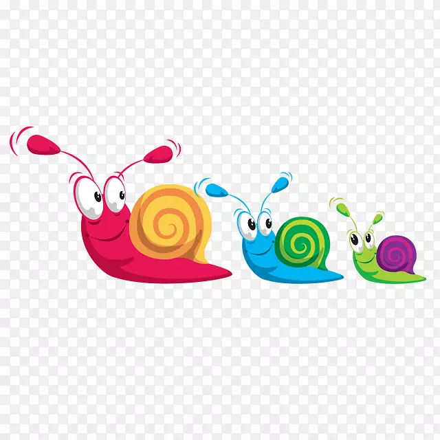 绘画动物色卡通蜗牛