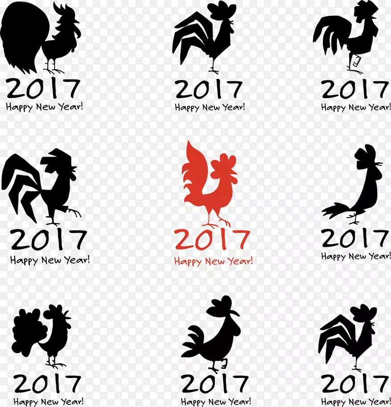 农历新年公鸡生肖图-黑公鸡