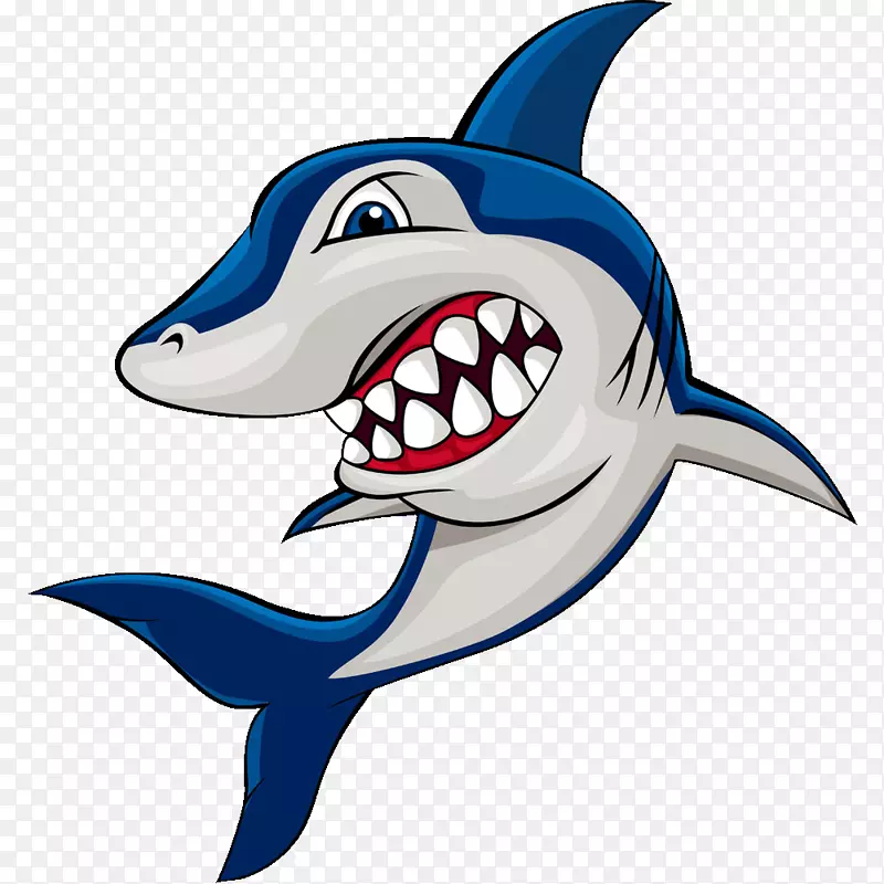 大白鲨动画剪辑艺术-卡通鲨鱼形象