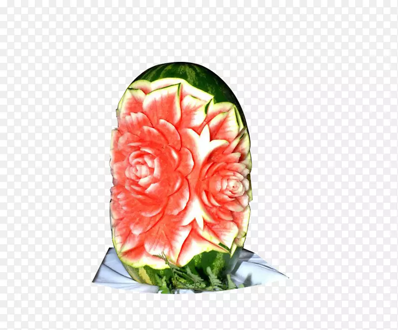 西瓜木瓜瓣桃花饰雕西瓜