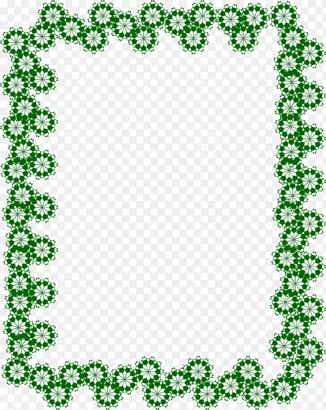 画框绿边框png透明图像