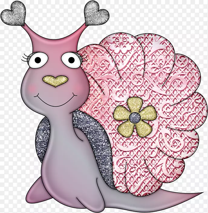 绘画蜗牛剪贴画-可爱的卡通蜗牛
