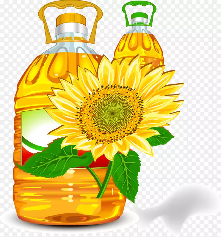 葵花油橄榄油烹饪油剪贴画食用向日葵油载体材料