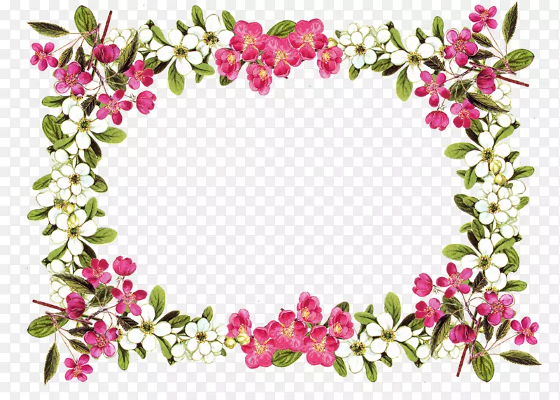 花玫瑰剪贴画-花框PNG图像