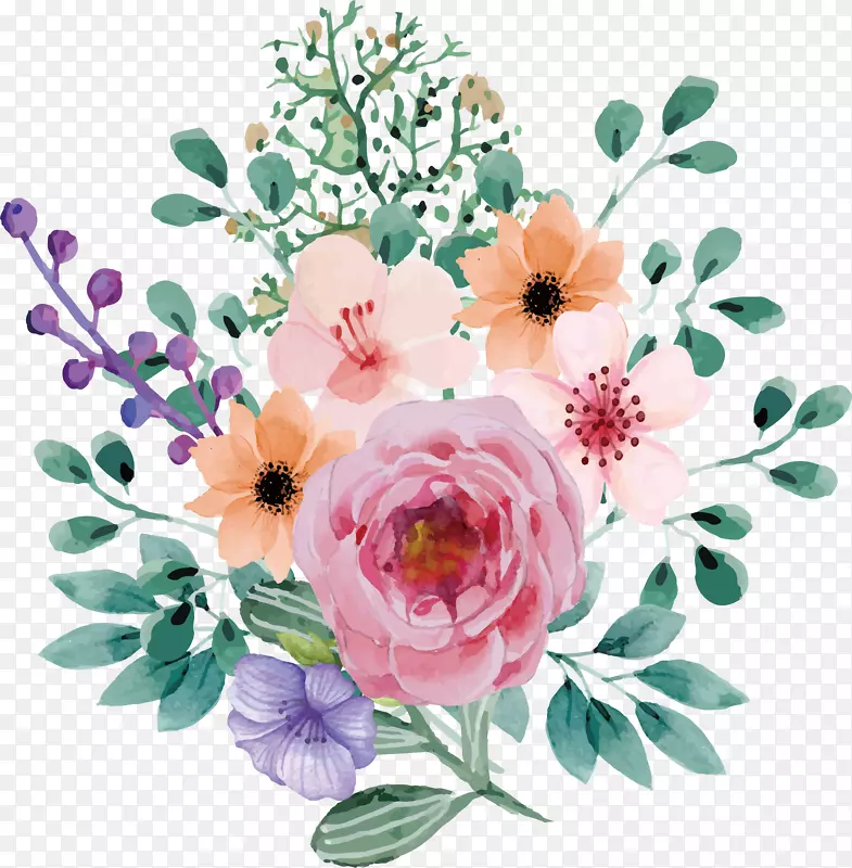 婚礼邀请函花束-美丽的手捧鲜花