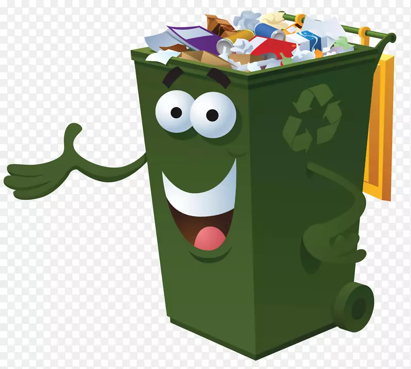 垃圾箱回收箱纸绿色垃圾桶