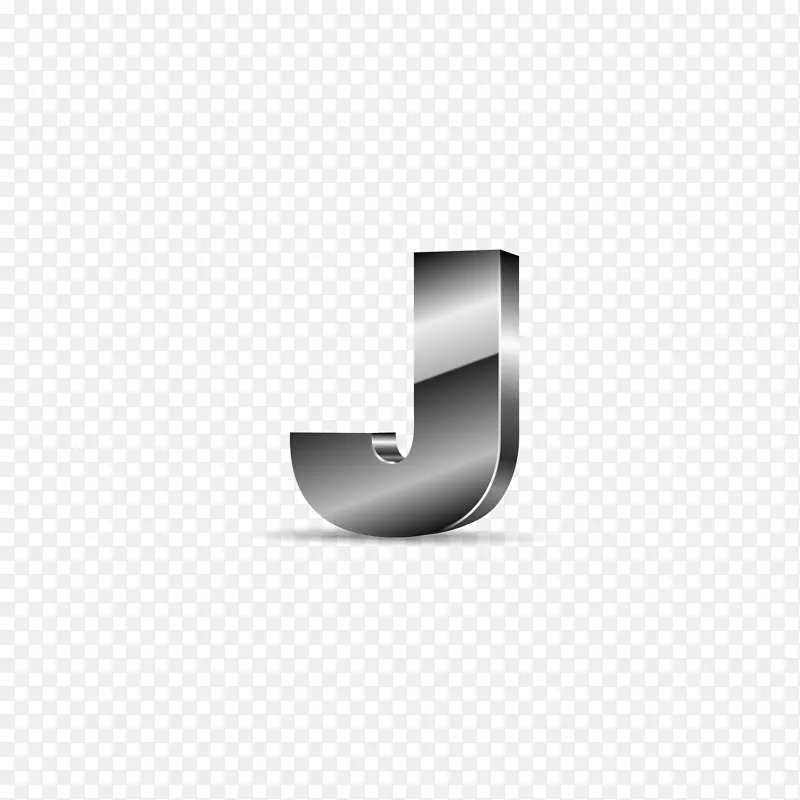 字母图标-银色黑色字母j