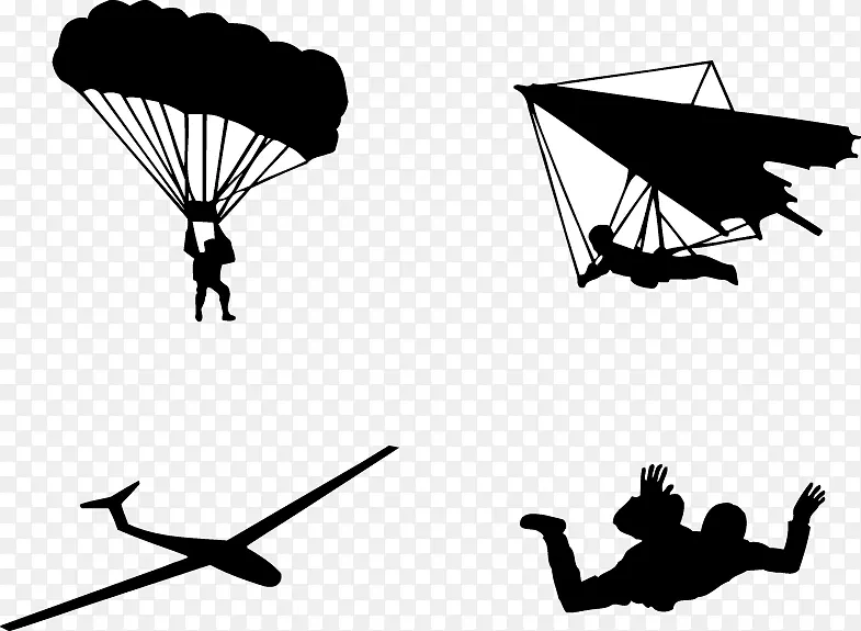 降落伞轮廓图标-降落伞