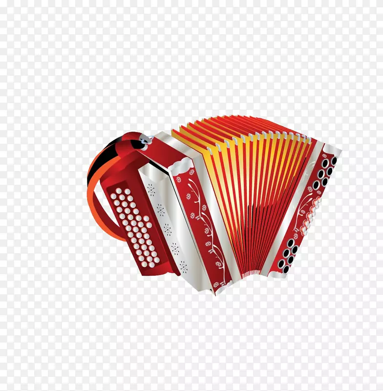 手风琴乐器-红色手风琴