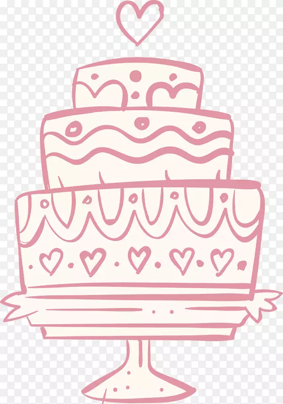 彩绘结婚蛋糕-粉红手绘婚礼蛋糕