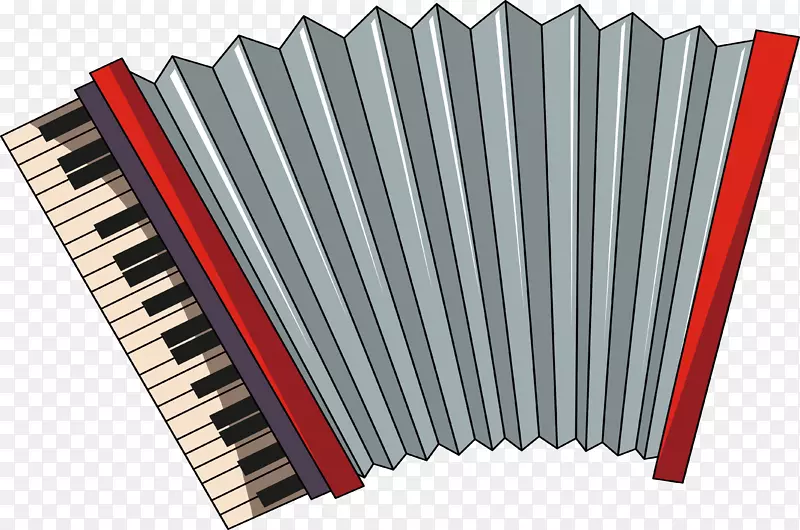 乐器手风琴插画-红色手风琴