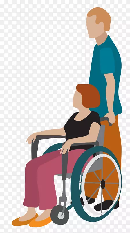 轮椅残疾剪贴画.推轮椅材料