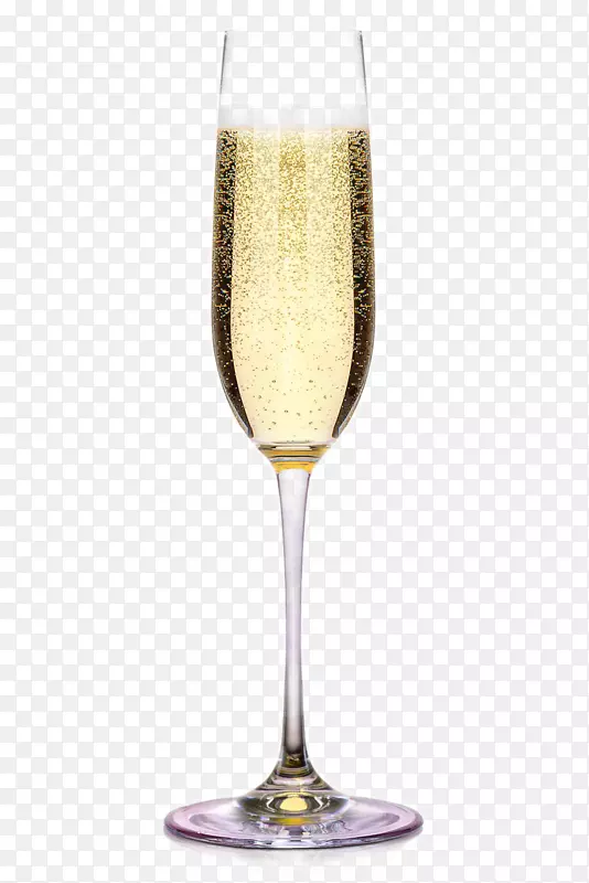 香槟酒杯含羞草起泡酒香槟