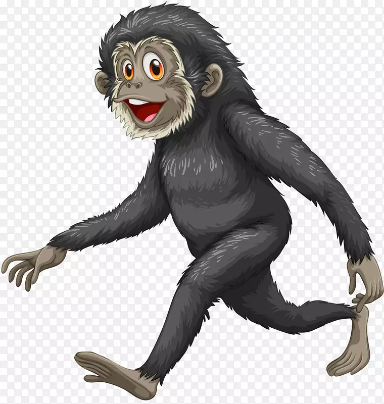 长臂猿猩猩普通黑猩猩插图-可爱的大猩猩