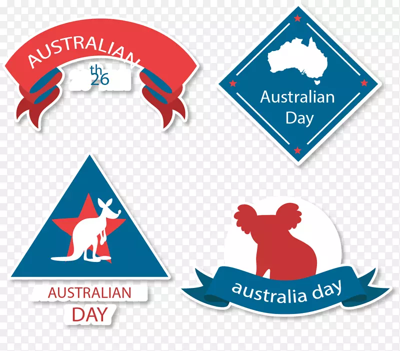 澳大利亚考拉袋鼠巨兽图标-澳大利亚海报丝带