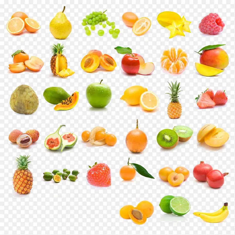果汁水果剪贴画-3D卡通水果图像，高清精美水果套装