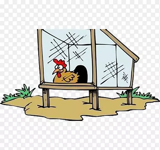 奥平顿鸡笼定义合作农场-卡通大公鸡