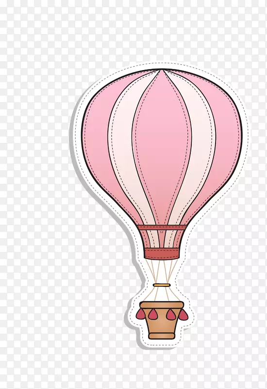 热气球.粉红卡通热气球
