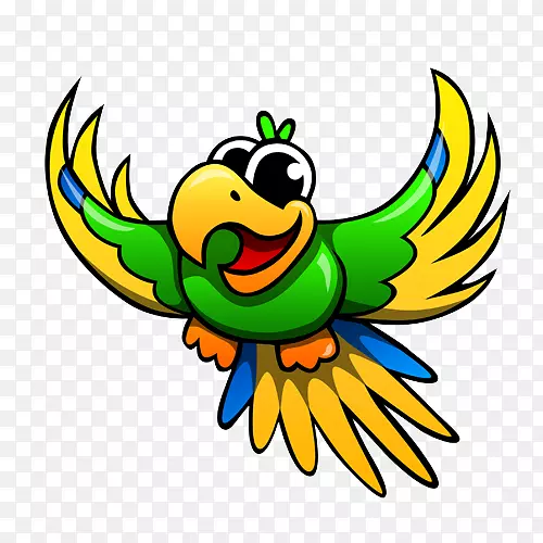 鹦鹉卡通-可爱的鹦鹉PNG形象