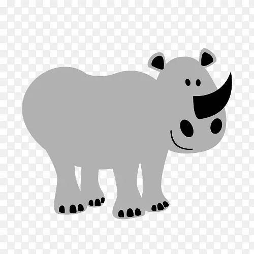 犀牛北极熊虎灰犀牛扁平元素