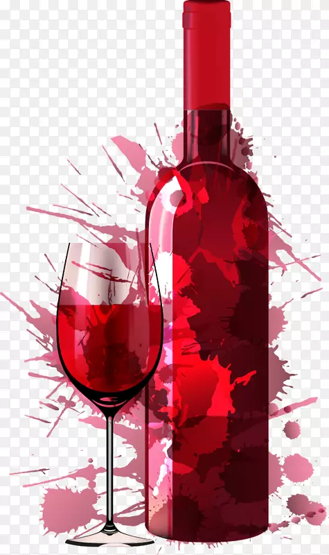 酒会画饮晚餐-创意红葡萄酒