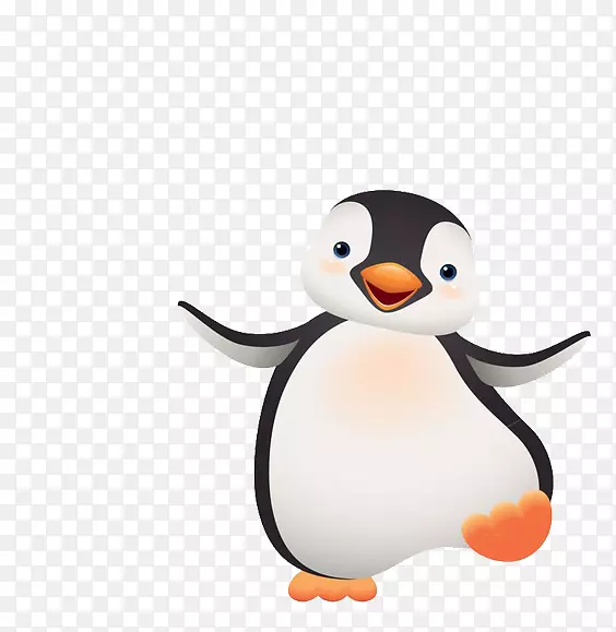 企鹅在雪中的卡通剪贴画-企鹅秋千