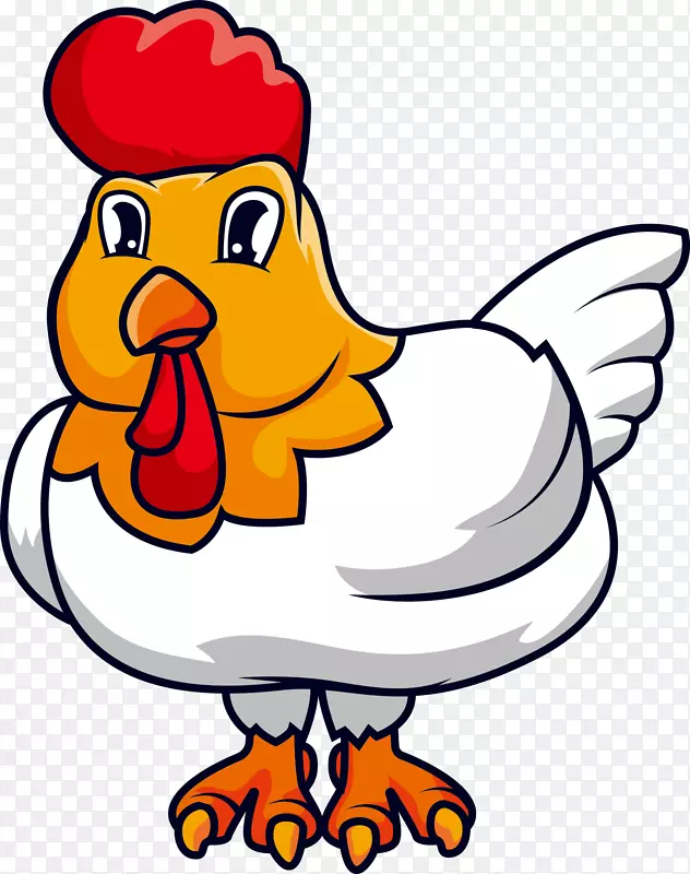 鸡夹艺术-白色大公鸡