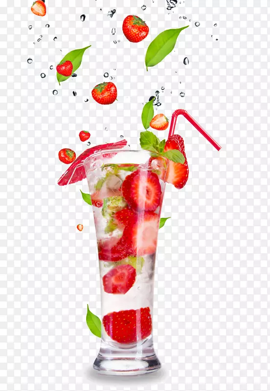 鸡尾酒软饮料果汁摩吉托碳酸水果汁和饮料杯高清图片材料