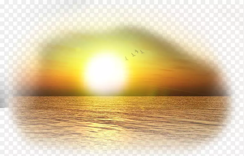 太阳能黄色壁纸-海上日出景观图片