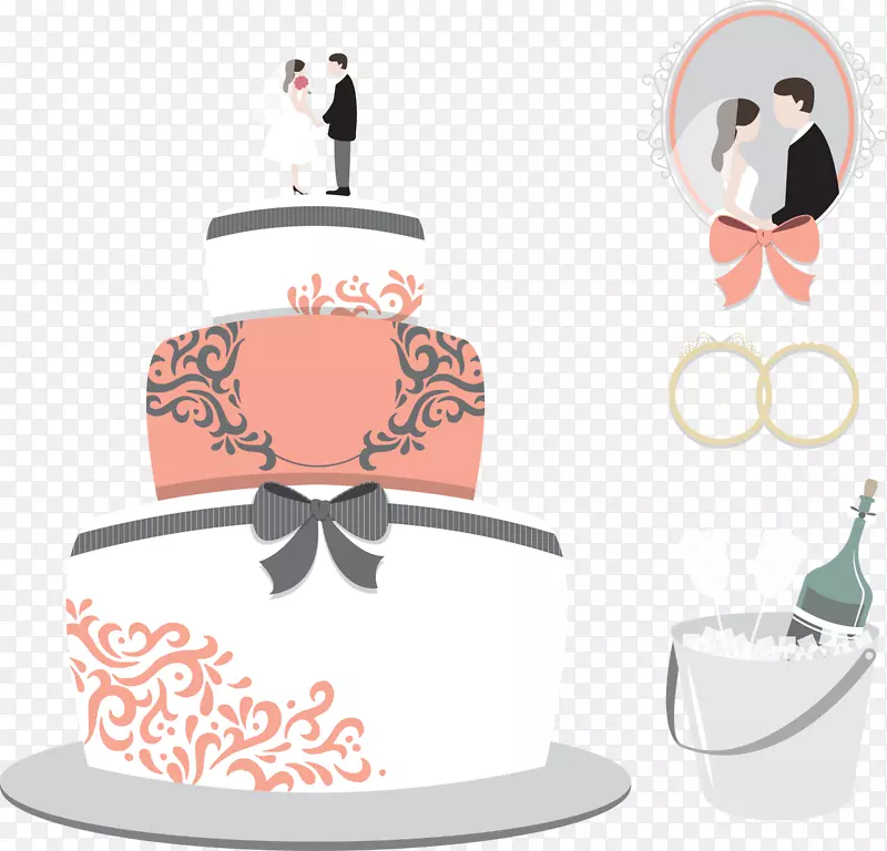 婚礼蛋糕托斯卡纳厅宴会厅手绘婚礼蛋糕