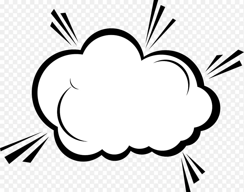 言语气球t恤卡通云-创意涂鸦卡通，彩绘卡通爆炸云对话框