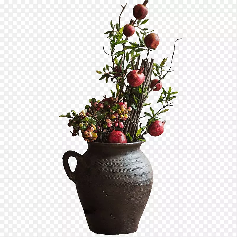 石榴果花花瓶-模拟石榴果树