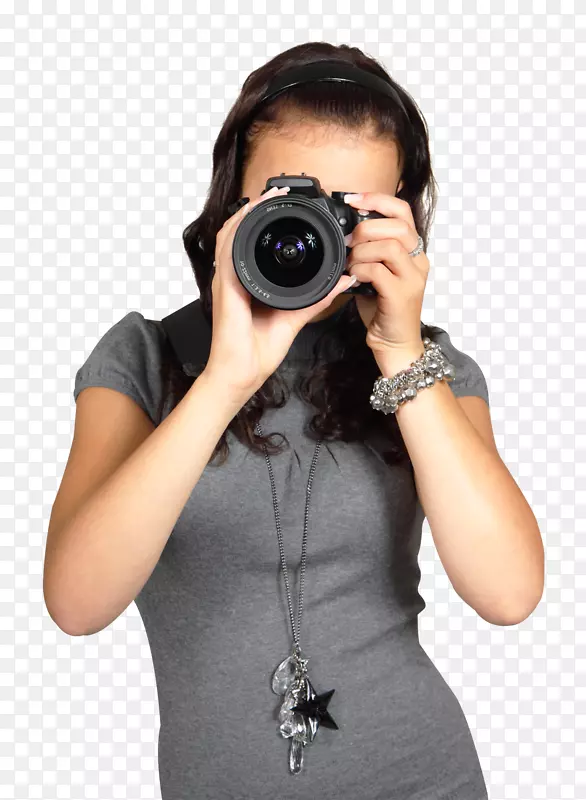 9-xceles汽车照相机摄影-年轻女子与数码相机