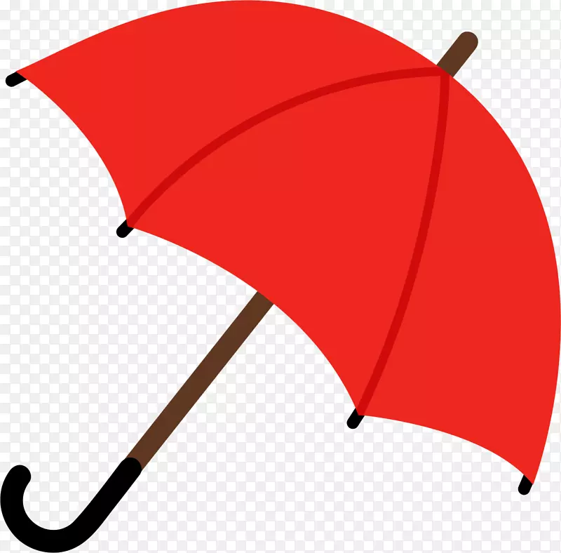 雨伞红色剪贴画-红色雨伞