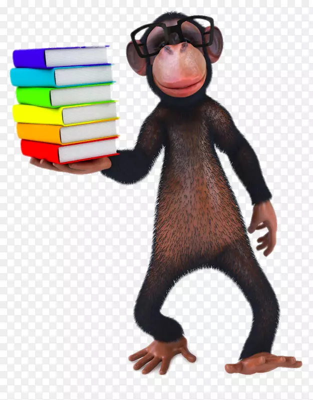 普通黑猩猩手拿书