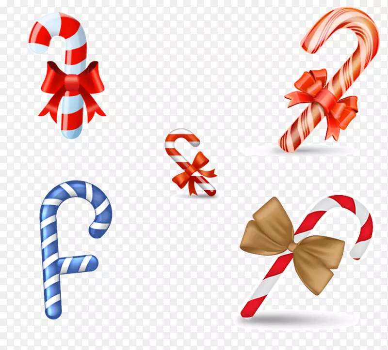 糖果手杖圣诞图标-圣诞糖果手杖创意套装