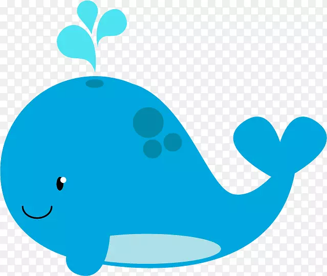 白鲸画蓝鲸剪贴画-可爱的小鲸鱼