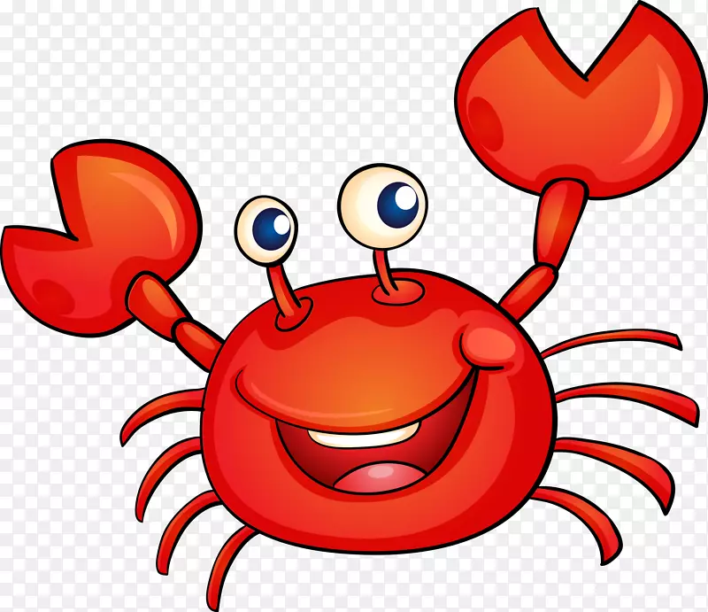 螃蟹卡通插图-螃蟹卡通