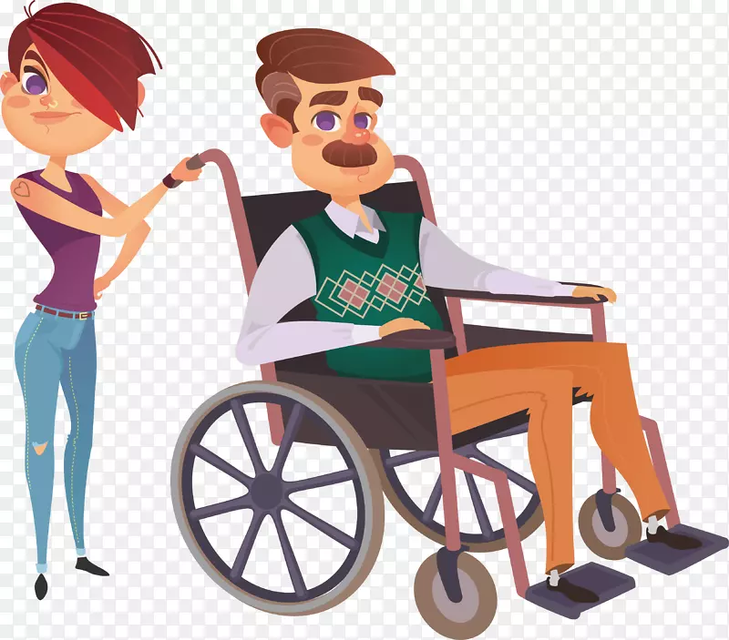 身体残疾轮椅图-在轮椅上行走