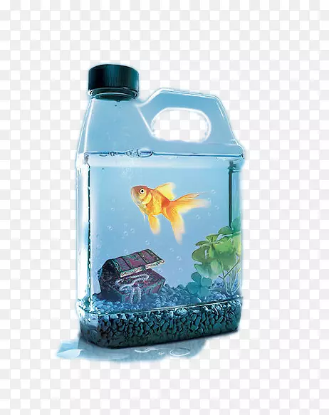 节水海报广告传单-创意水壶金鱼