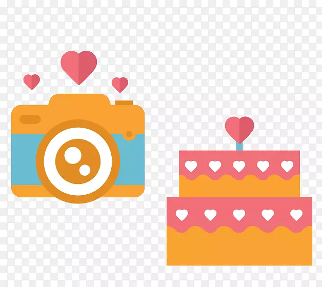 婚礼邀请图标-婚礼蛋糕摄像机