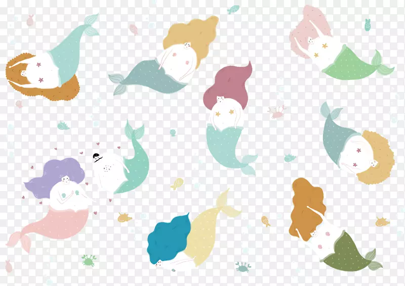 美人鱼壁纸-胖美人鱼背景图案