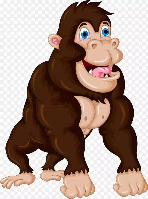 大猩猩卡通黑猩猩剪贴画-大猩猩