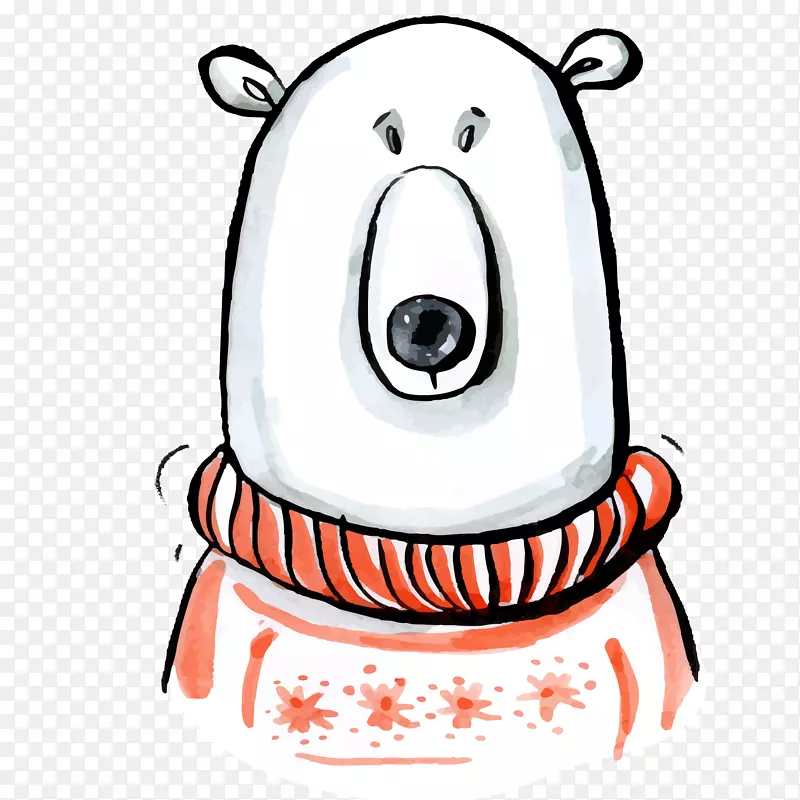 北极熊t恤圣诞老人礼物-北极熊材料